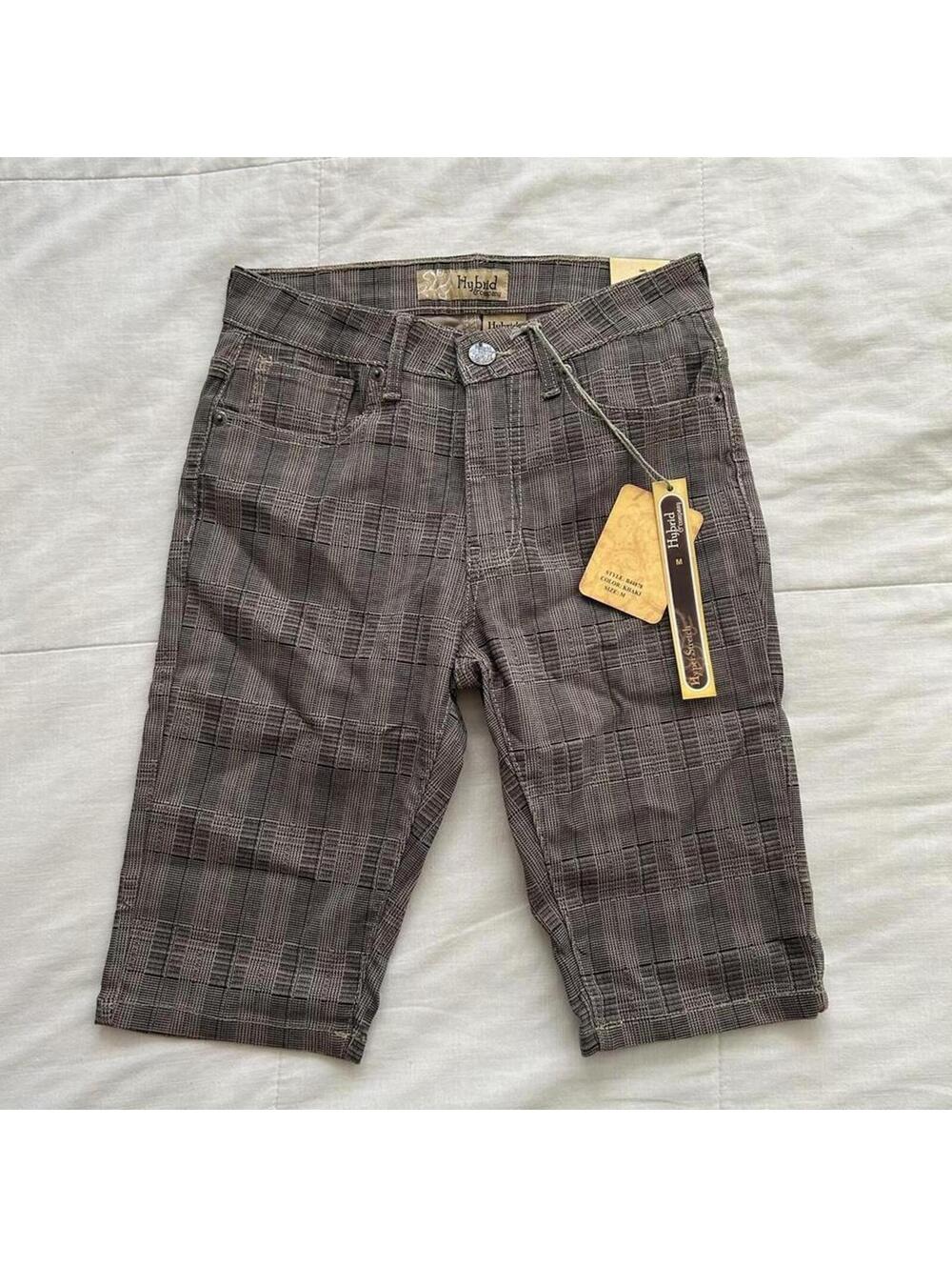 Y2K Deadstock brown plaid Bermuda shorts Size medium